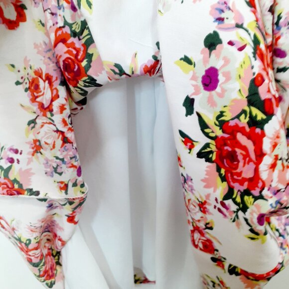 Rue21 Floral Midi Dress Crochet Lace Look Size Small White Pink Sleeveless - Picture 6 of 12